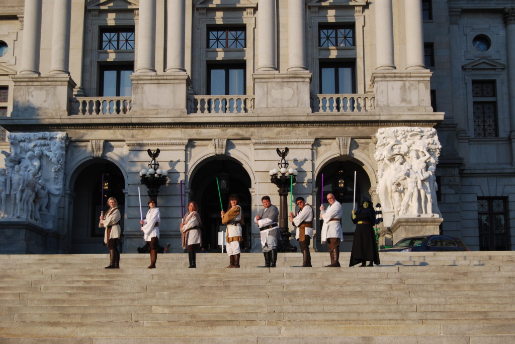 CPJSA members in costume on the Capital Steps in Harrisburg